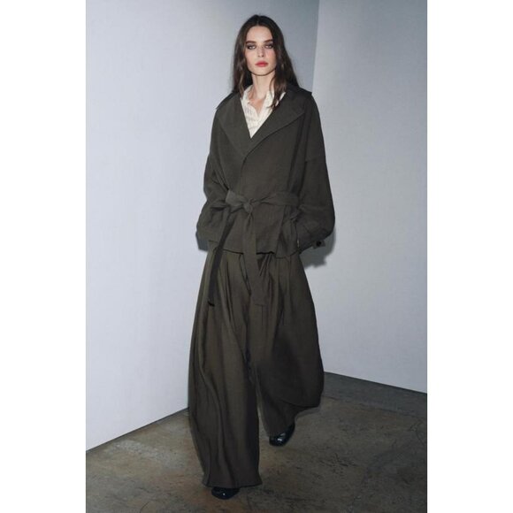 ZARA ZW COLLECTION FRONT PLEAT TROUSERS - Picture 5 of 9